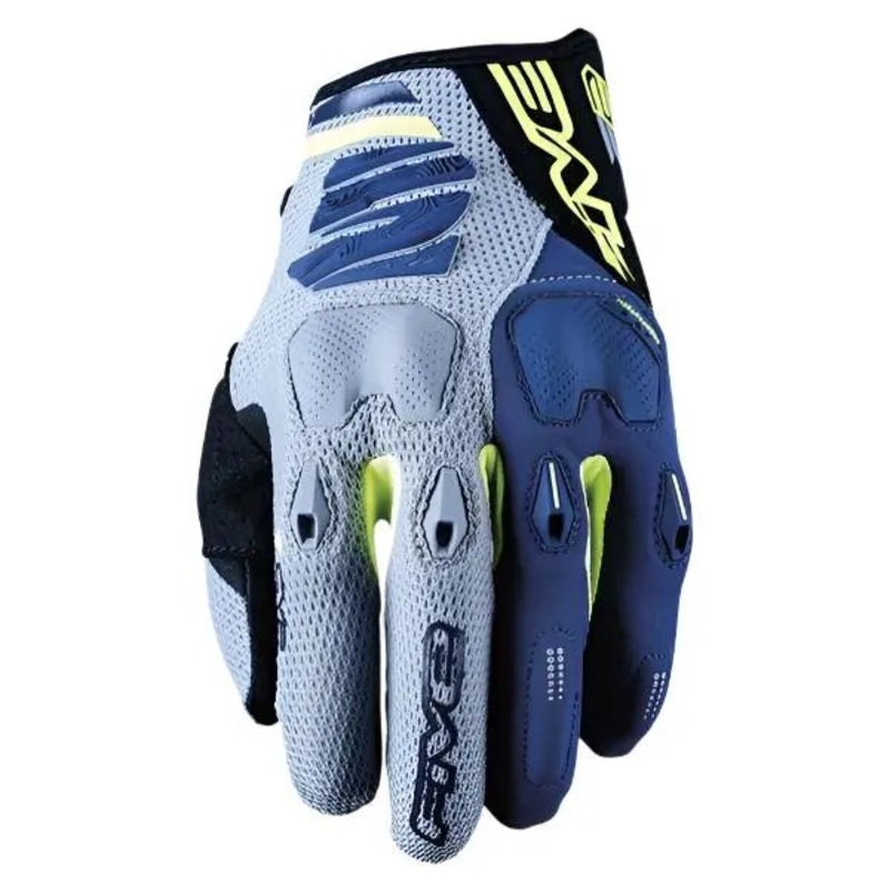 Five E2 Textile Gloves Grey / Fluo Yellow