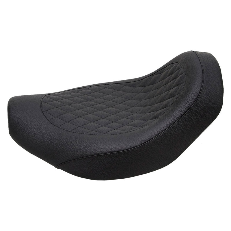 Fred Kodlin Diamond Stitch Solo Seat – Black. Fits Softail Breakout & Fatboy.