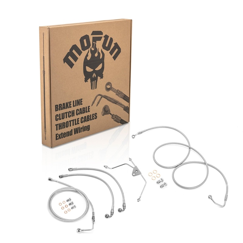 2009-2013 Harley Touring ABS Models Extended Upper and Lower Hydraulic ABS Front Brake Line Kit (for 16″-18″ Handlebar ABS)