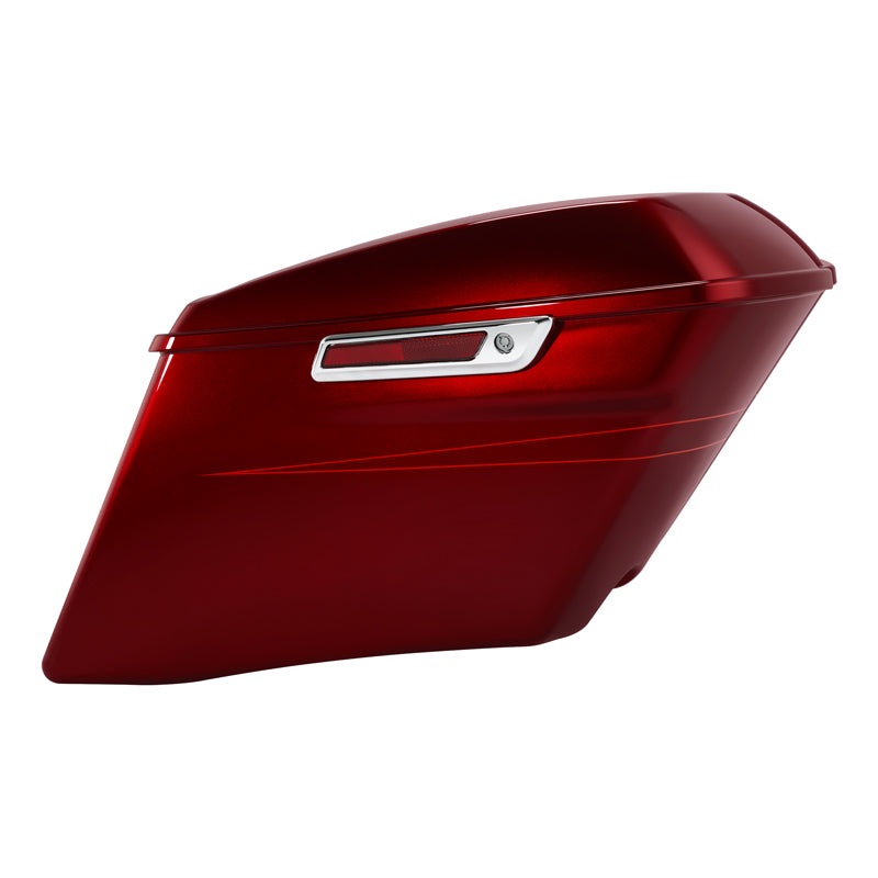 HR3 Velocity Red Sunglo CVO Stretched Saddlebags For 14-23 Harley Touring