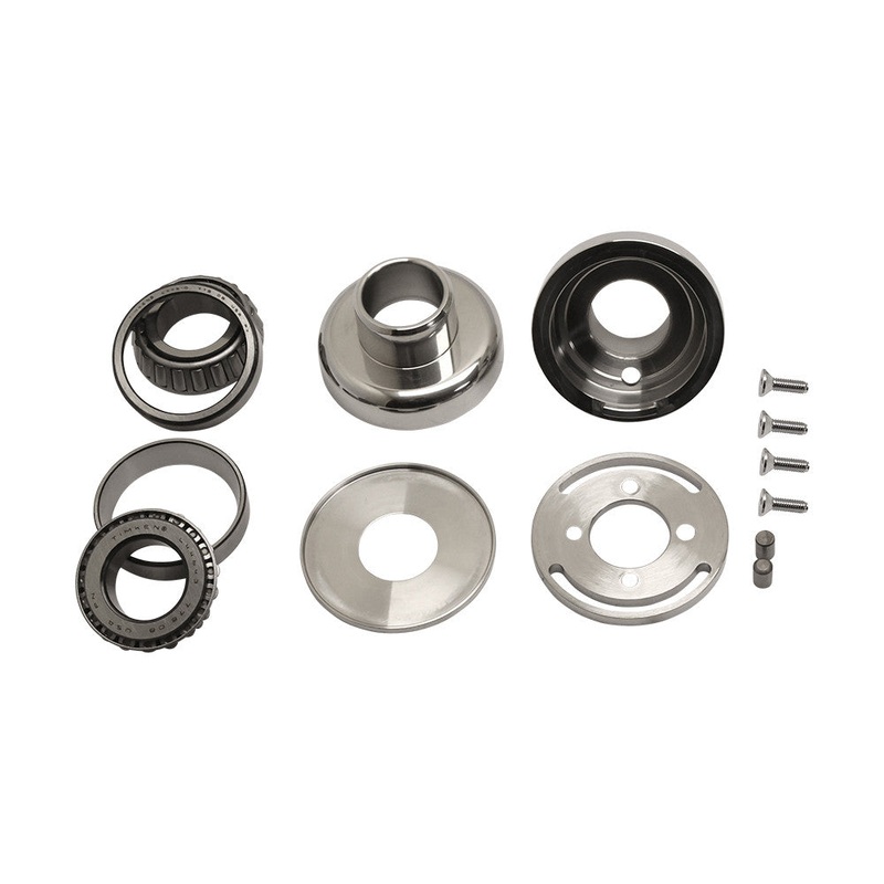 Big Twin Fork Bearing Neck Cup Kit With Internal Stop – Chrome