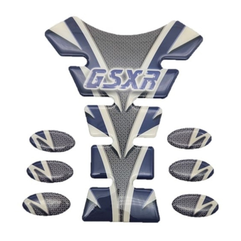 Bike It Tank Pad For Suzuki GSXR Models Carbon Effect / Blue