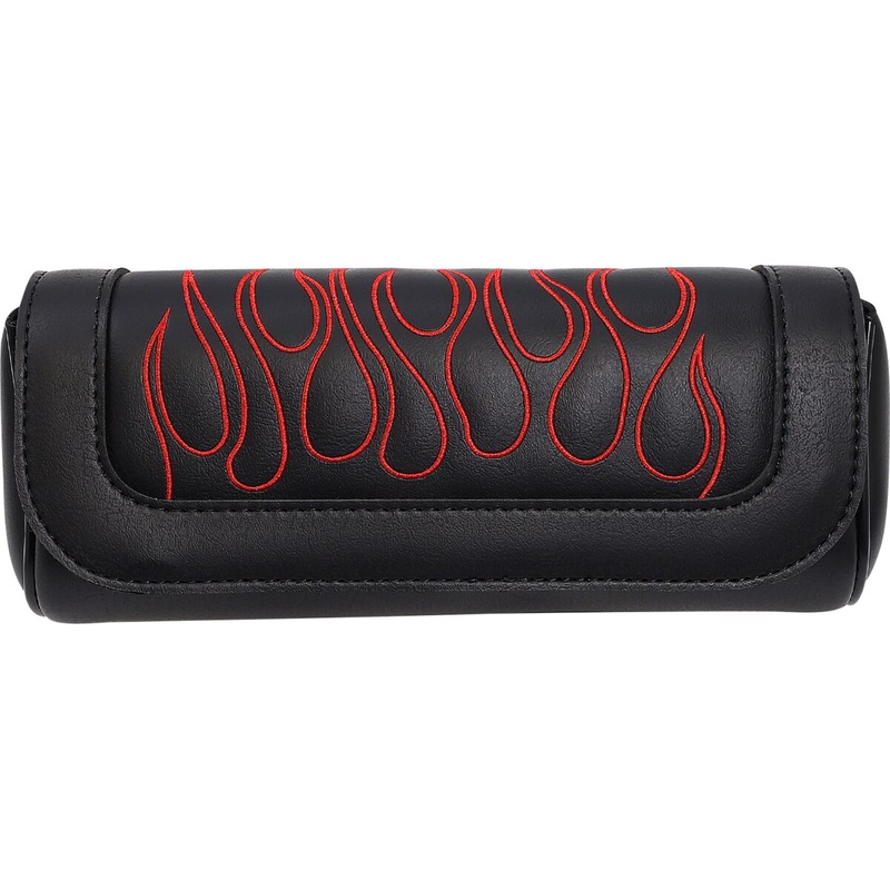 Saddlemen Highwayman Tattoo Flame Tool Bag Black / Red – 14cm H x 10cm D x 30.5cm W