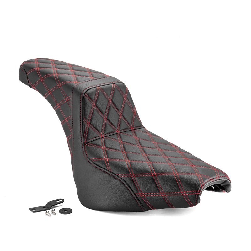 Driver&Passenger Two Up Seat for 2018-2025 Harley Softail Street Bob/Heritage Classic | Red Double Stitching