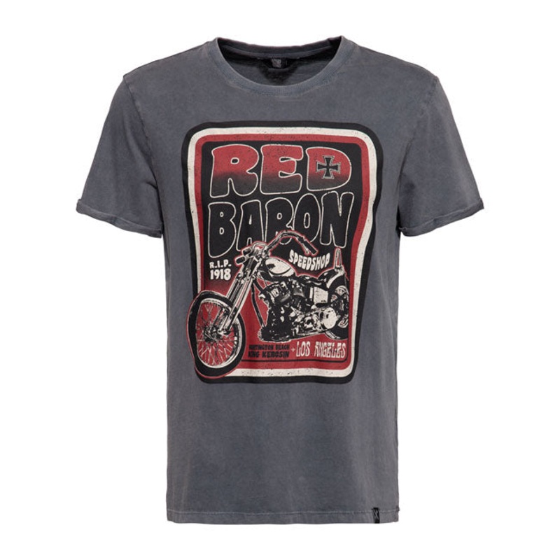 King Kerosin Speedshop T-Shirt Steel Grey