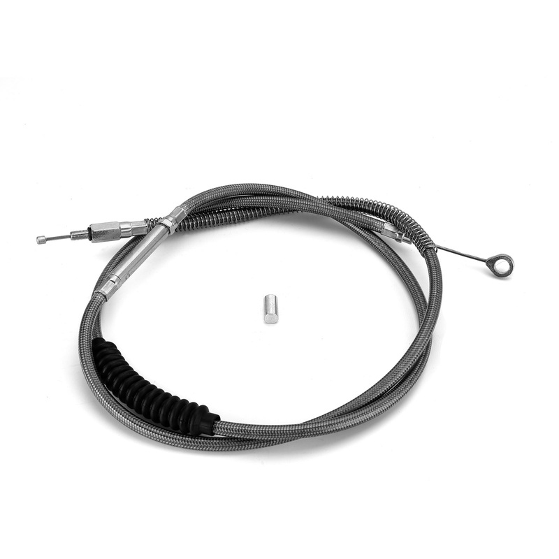 66 11/16″ Extended Length Black Stainless Steel Clutch Cable fit 2006-2017 Harley Dyna Softail for 10″ Handlebar