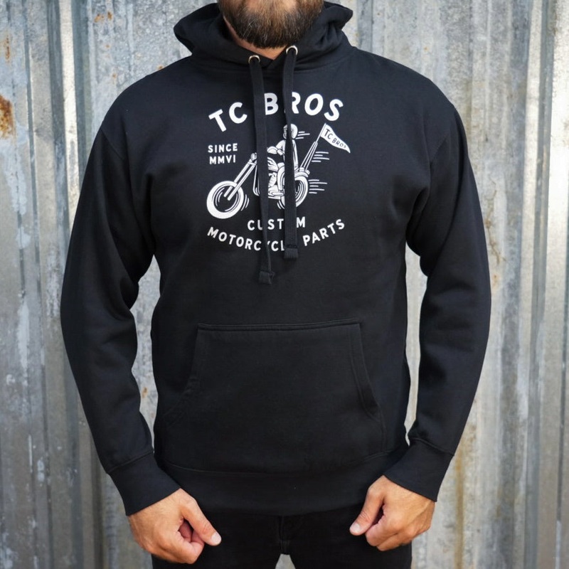 Rider Black Hoodie – White Print