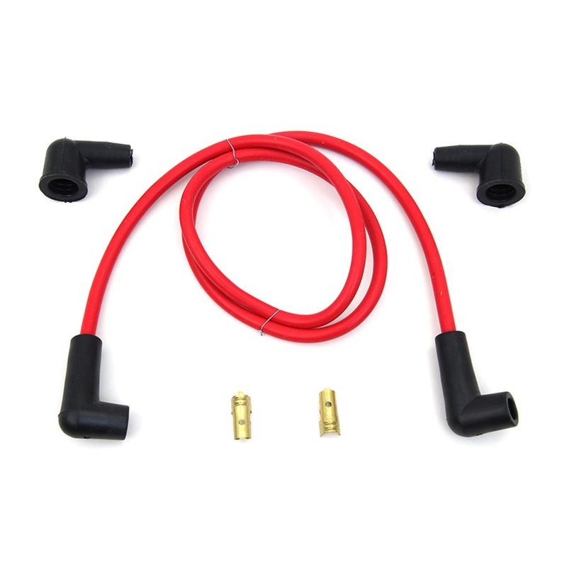 Red 7mm Universal Spark Plug Wire Kit – Black Ends