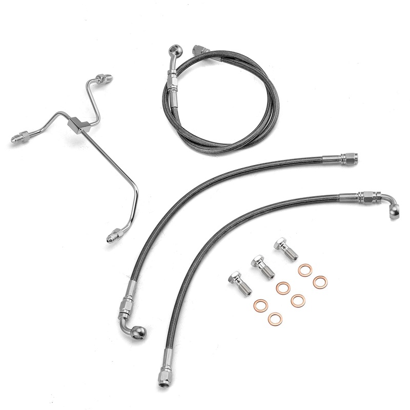 2014-2023 Harley Touring Road King/Road Glide/Street Glide Non-ABS Models Extended Length Non-ABS Hydraulic Front Brake Line Kit (for 16″-18″ Handlebar)