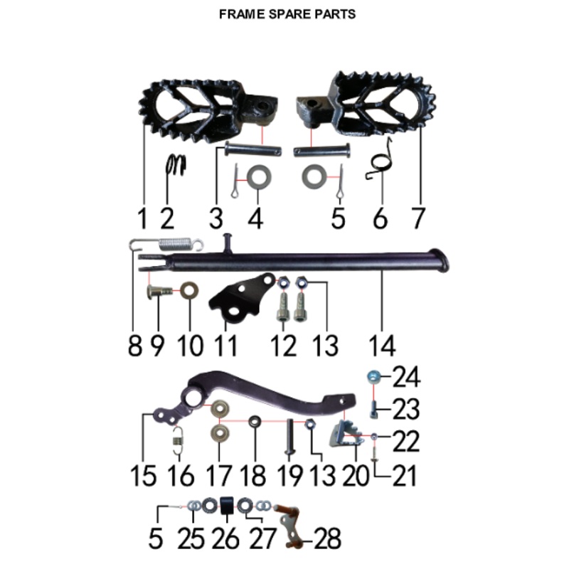Fix Bracket of Side Stand – 150DH & 230DH Gas Dirt Bike