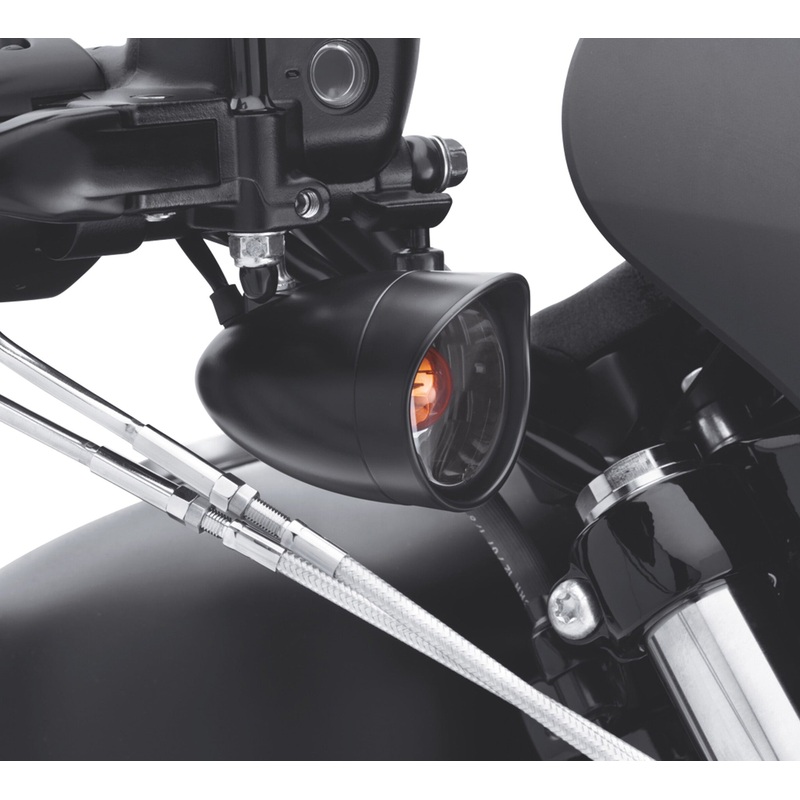 Harley Davidson 73342-09 Front Turn Signal Visor Trim Ring BULLET TRIM RINGS, BLACK, FRON