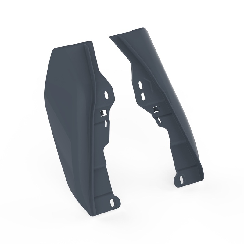 HR3 Gunship Gray Mid Frame Air Heat Deflectors For Harley Touring and Trike Models 09-24