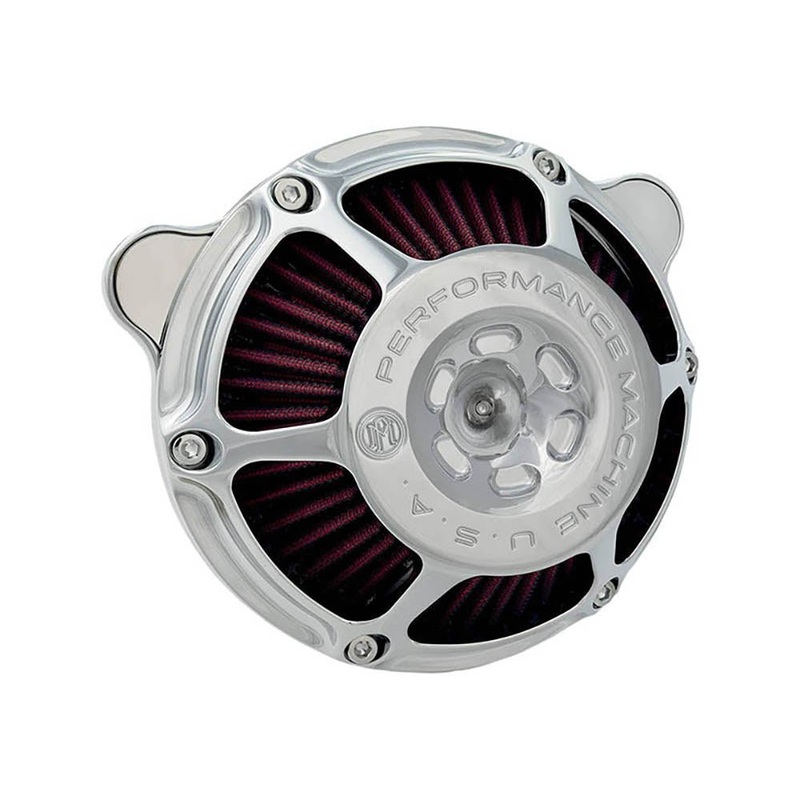 Max HP Air Cleaner Kit – Chrome. Fits Big Twins 1993-2017 with CV Carb or Cable Operated Delphi EFI.