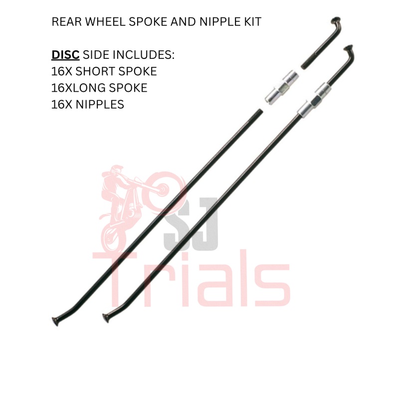 REAR SPOKE AND NIPPLES KIT – DISC SIDE BLACK