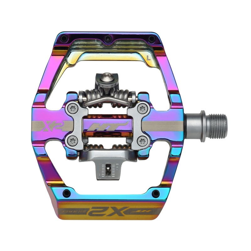 HT Pedals X2 Clipless Platform Pedals CrMo – Oil Slick