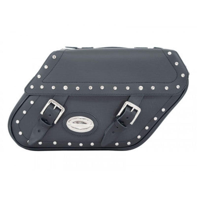Longride Studded Iparex Saddlebags Black – 27 Liters