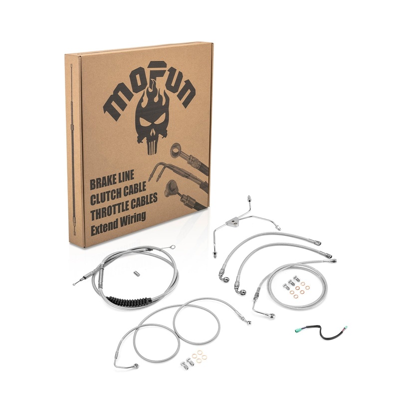 2009-2013 Harley Touring ABS Models Throttle by Wire Extension, Extended Length Clutch Cable, Upper and Lower Hydraulic ABS Front Brake Line (for 16″-18″ Handlebar ABS)