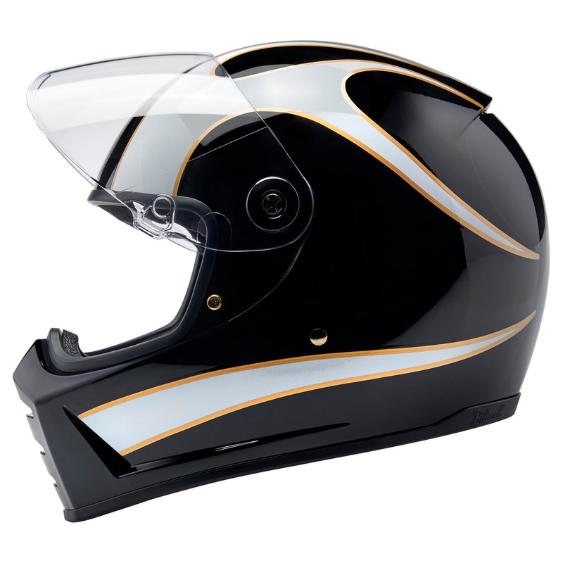 Lane Splitter Helmet – Gloss Black / Gloss White Flames