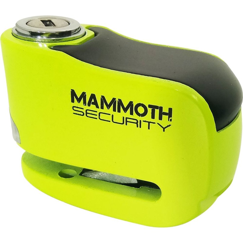 Mammoth Security Gremlin Alarm Disc Lock With 6 MM Stainless Steel Pin Fluo Yellow