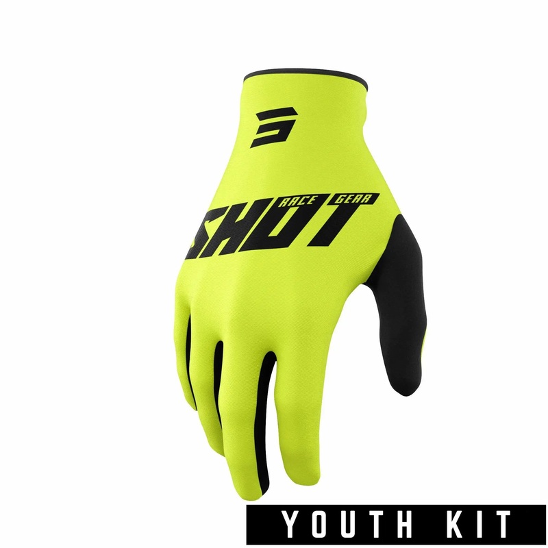 Shot Raw Youth Gloves Burst Neon Yellow