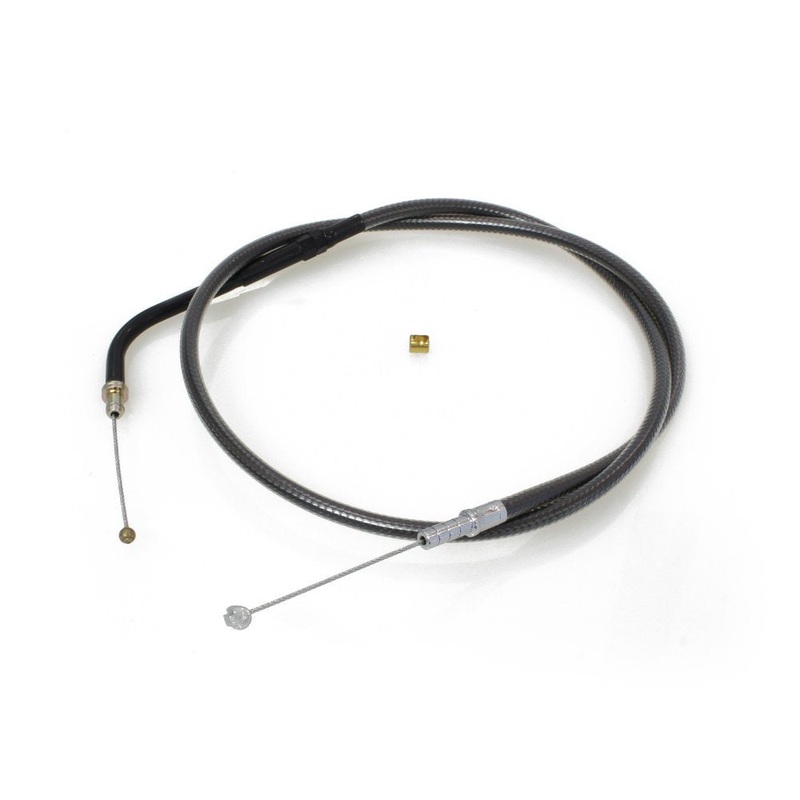 28-1/2in. Idle Cable – Black Pearl. Fits V-Rod 2002up.