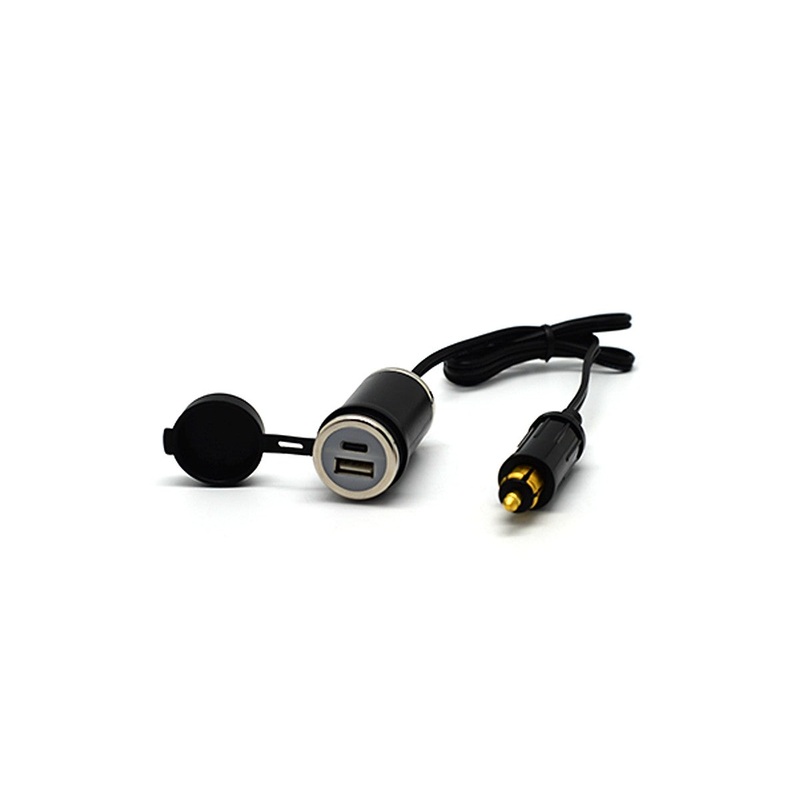 DIN (Hella) to 36W PD USB-C + QC 3.0 (Cabled)