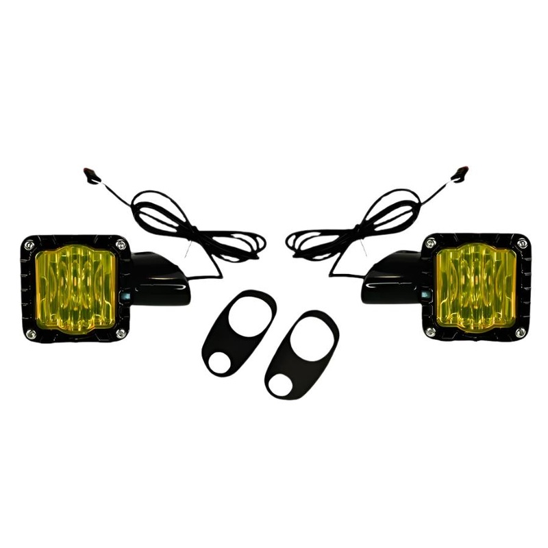 Shark Demon LED Turn Signals – Black W/Yellow Lens – For Harley ’15-’24 Road Glide