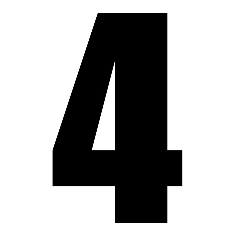 Whites Race Number – Black #4 (10 Pack)