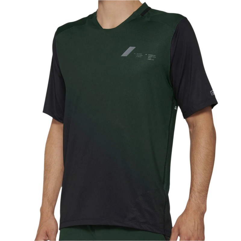 100% Celium Short Sleeves Cycle Jersey Green / Black