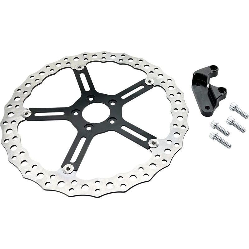 15″ Jagged Big Brake Rotor Hub Mount, Black –  Dyna & Softail