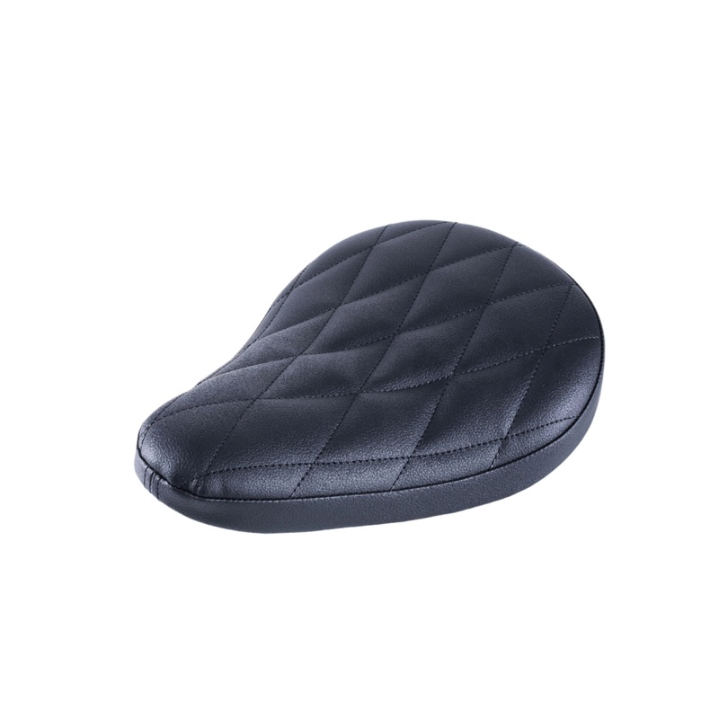 Black Bobber Saddle – Diamond-shaped Stitches