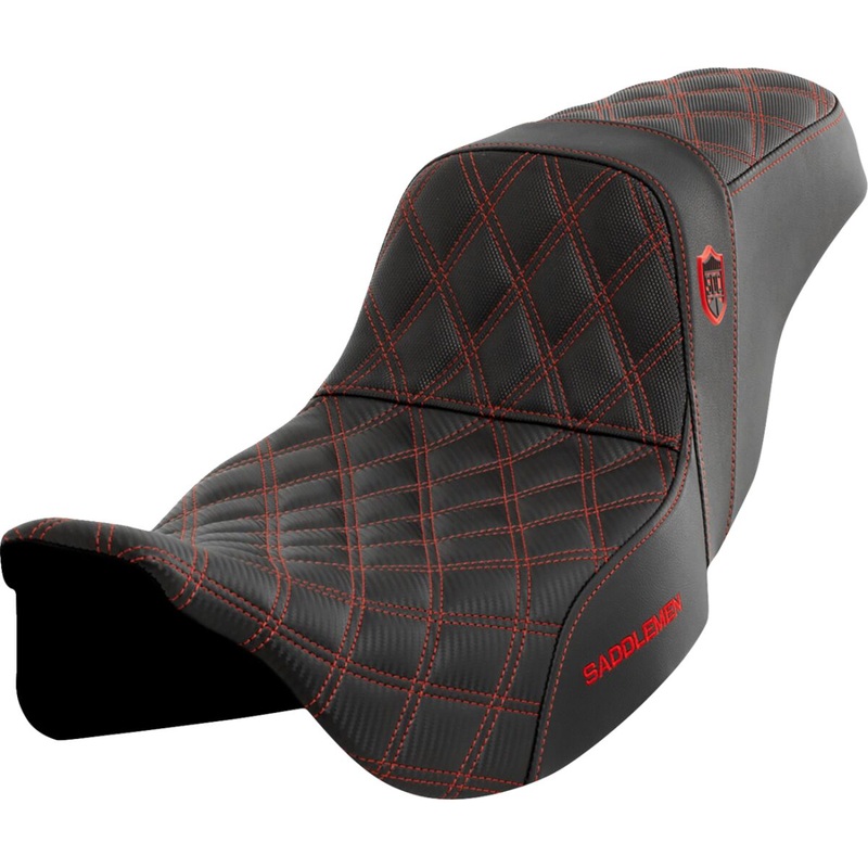 SDC Pro Series Performance Gripper Seat, Red Stitch – 08-23 Touring