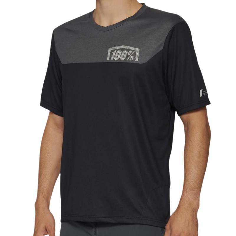 100% Airmatic Short Sleeves Cycle Jersey Charcoal / Black