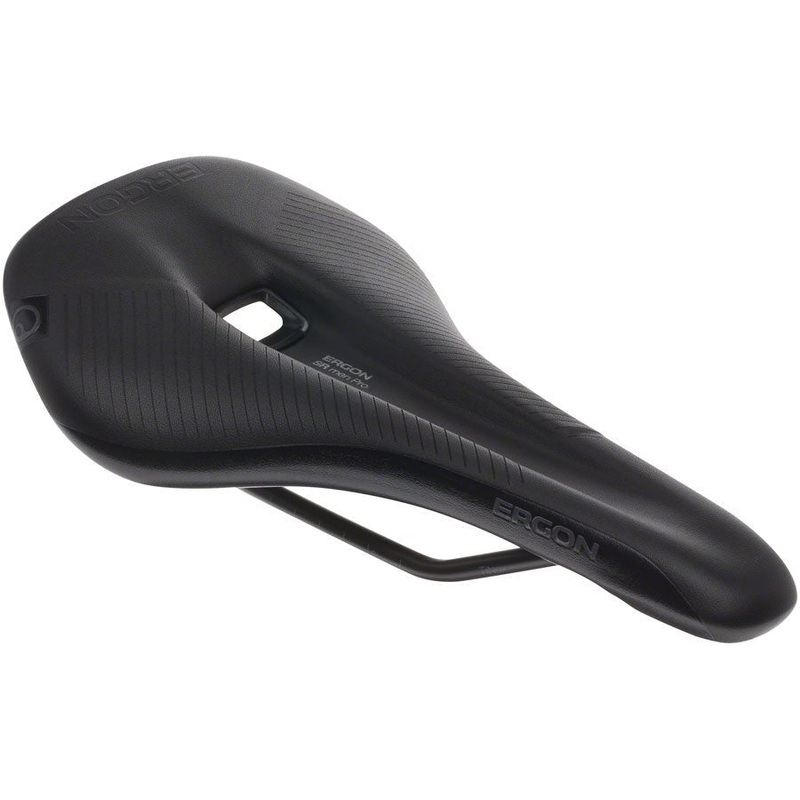Ergon SR Pro Men’s Saddle – Titanium Rails – Stealth Black – Medium/Large