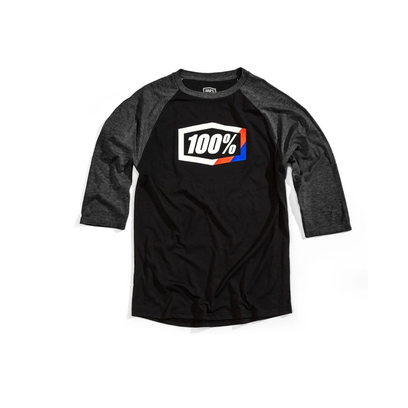 100% Stripes 3/4 Sleeves Tech Tee Black