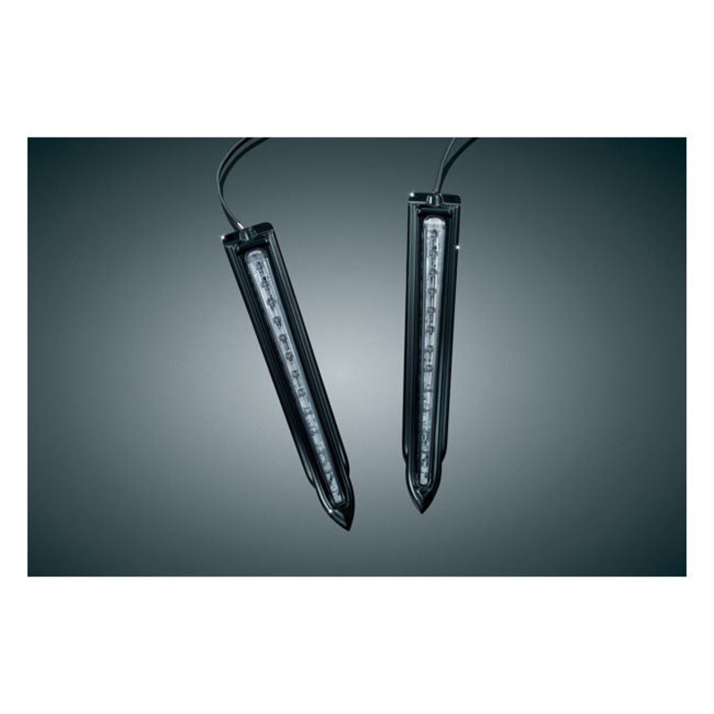 Kuryakyn 6907  Harley Davidson REAR LED SADDLEBAG ACCENTS 93-24 FLHT FLTR FLHX without saddlebag rails; with hard bags
