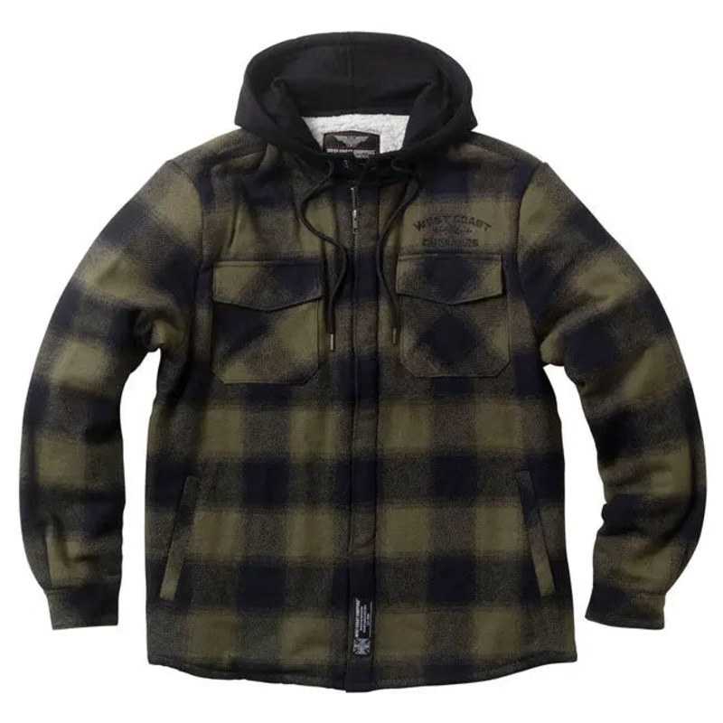 West Coast Choppers Hell Bent Flannel Jacket Olive / Black