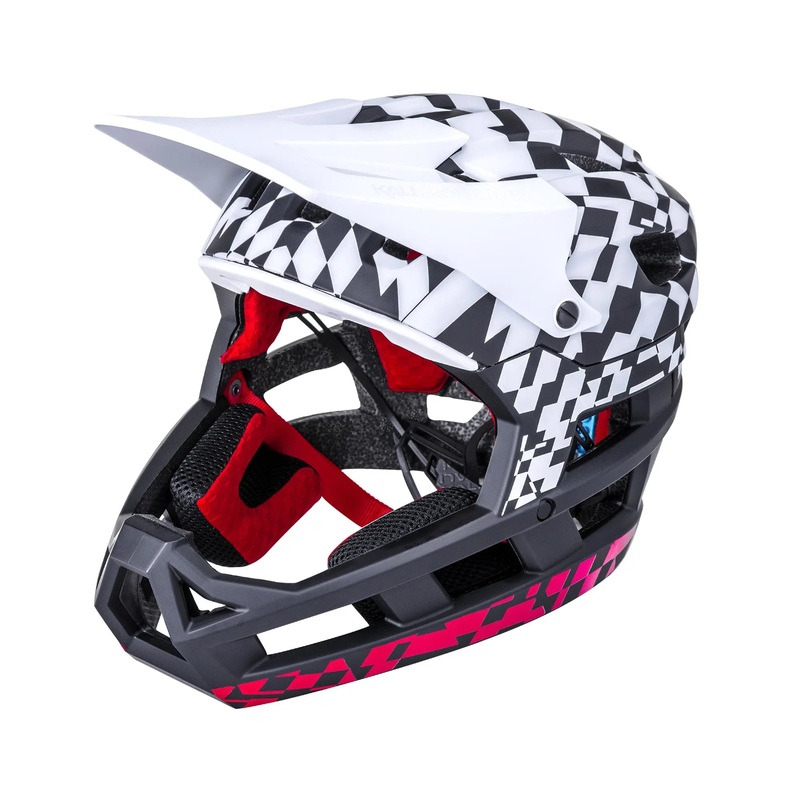 Kali LTD DH Invader Glitch Cycle Helmet Gloss Black / White / Red
