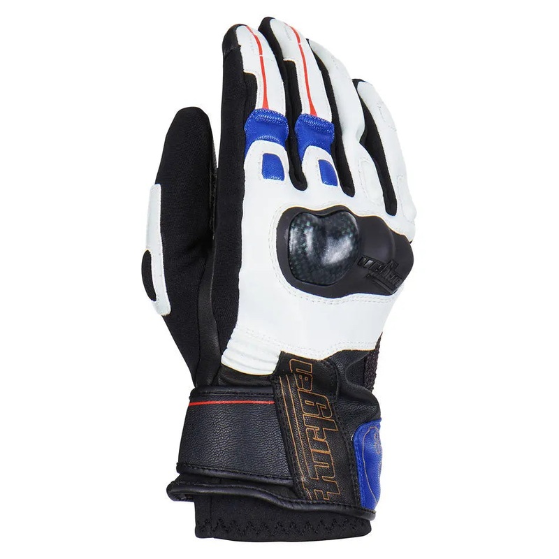 Furygan Cordoba Leather Gloves Blue / Pearl / Red