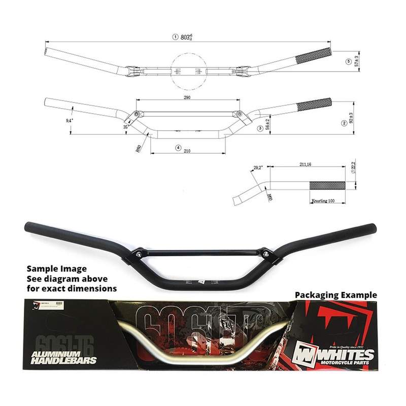 Whites Handlebars Alloy 6061 7/8″ (22.2mm) YZ/WR 125-450 Black