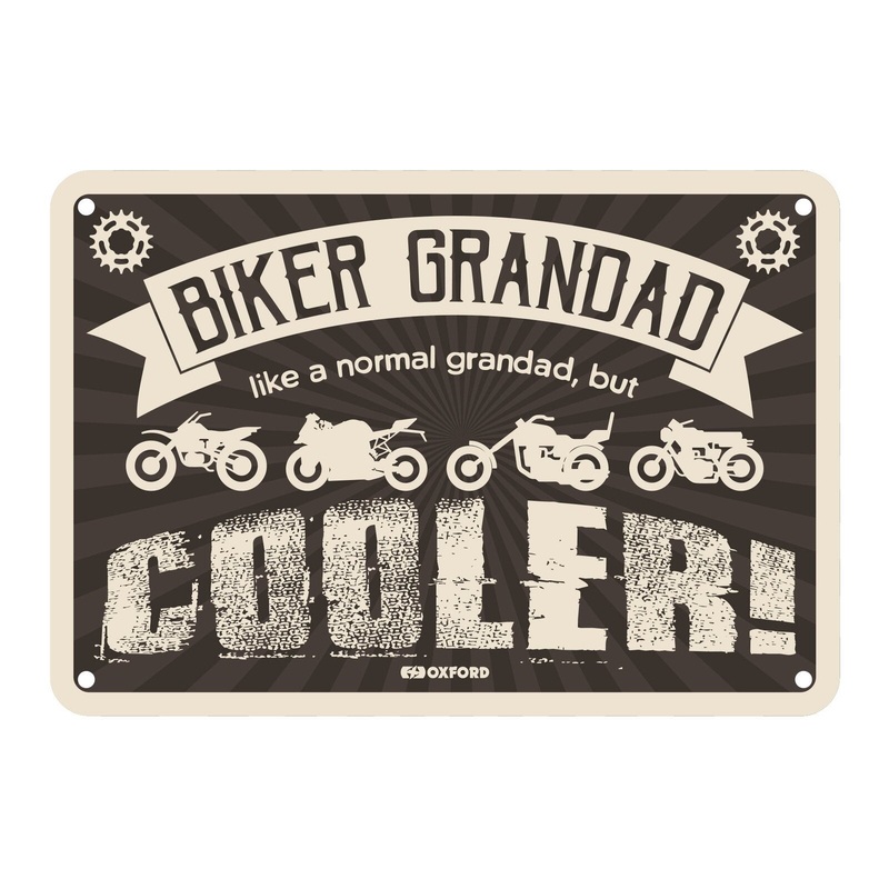 Oxford Garage Metal Sign: “Biker Grandad, Like a Normal Grandad, But Cooler”