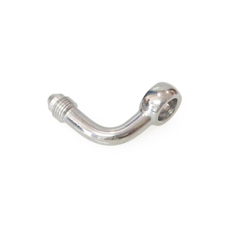 Stainless Steel 3/8in. ID, 90 Degree Banjo. Fits Hide-A-Line Micro Line.