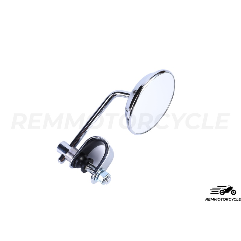 Round Retro Classic Chrome mirror with bracket