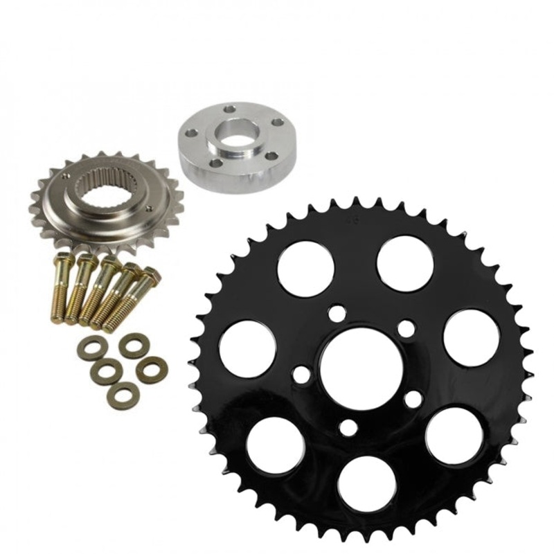 TC Bros. Belt-to-Chain Conversion Kit for 2006-2017 Harley-Davidson Dyna (Black)