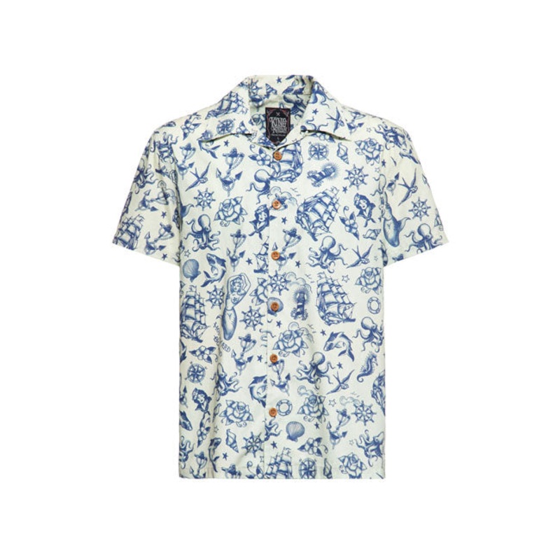King Kerosin Vintage Tropical Deluxe Shirt Ecru