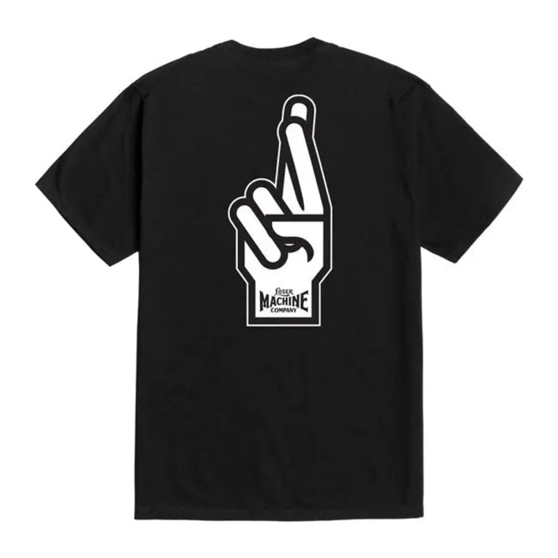 Loser Machine Good Luck Fingers T-Shirt Black