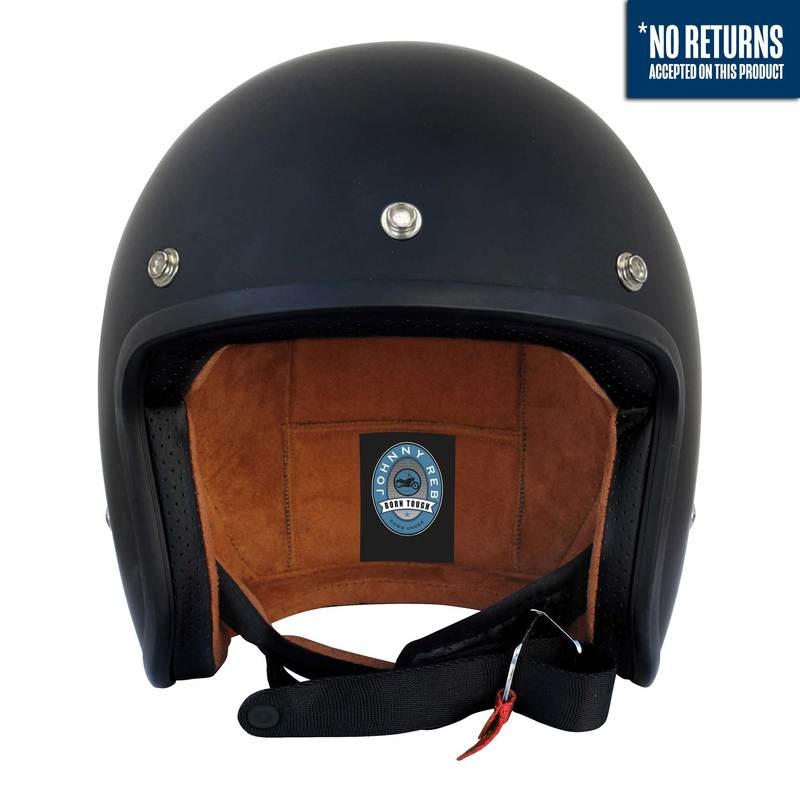 JR Olga Open Face Helmet -Matte Black, Studs.