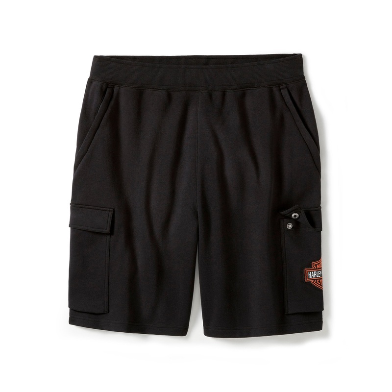 Genuine Harley-Davidson  Men’s Essential Fleece Cargo Short – Harley Black 96474-25VM