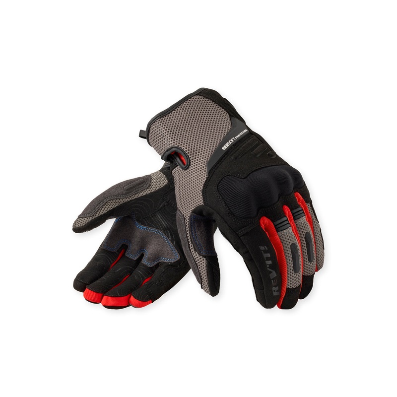 Revit Cavern Textile Gloves Grey / Red
