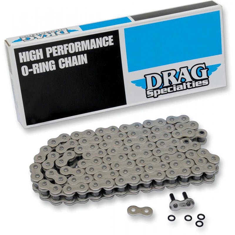 Drag Specialties 530 Series – O-Ring Chain – 112 Links – Chrome Plated